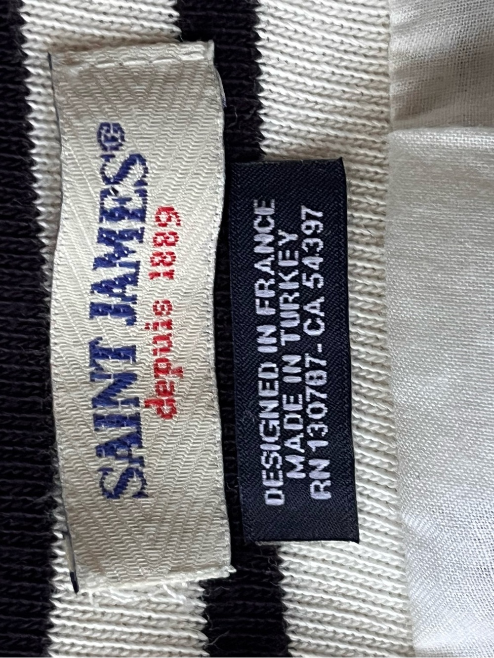 St. James France Classic Black White Striped Cotton Nautical Jacket - Picture 8 of 9